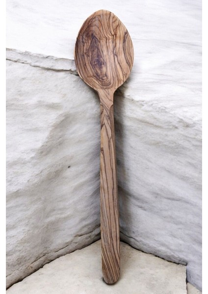 Luxury 29 cm Zeytin Kaşık, Zeytin Ağacı El Yapımı Kaşık, Çeyizlik Kaşık Set, Ahşap Kaşık 1 Adet