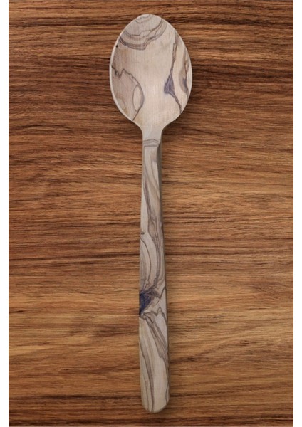 Luxury 23 cm Zeytin Kaşık, Zeytin Ağacı El Yapımı Kaşık, Çeyizlik Kaşık Set, Ahşap Kaşık 1 Adet