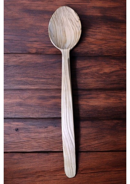 Luxury 23 cm Zeytin Kaşık, Zeytin Ağacı El Yapımı Kaşık, Çeyizlik Kaşık Set, Ahşap Kaşık 1 Adet