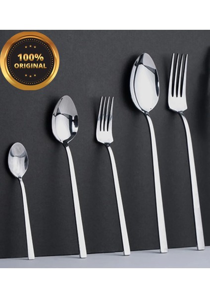 Luxury Lisa Sade 6 Kişilik 30 Parça Çatal Kaşık Takımı 1 Adet