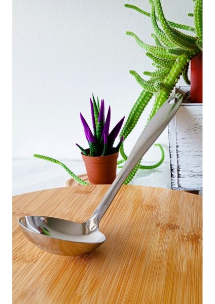 Luxury Paslanmaz Çelik Sofra, Çorba Kepçesi, 27 cm 1 Adet 1 Adet