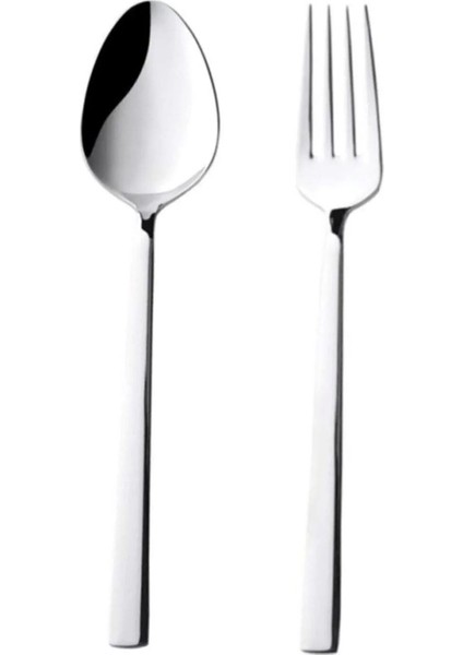 Luxury 12 Adet 6 Kişilik Yemek Kaşığı 6 Kişilik Yemek Çatalı Seti 12 Parça (Paslanmaz Çelik) 1 Adet