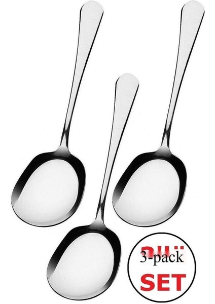 Luxury 3 Adet Çelik Servis Kaşık 21 cm 1 Adet
