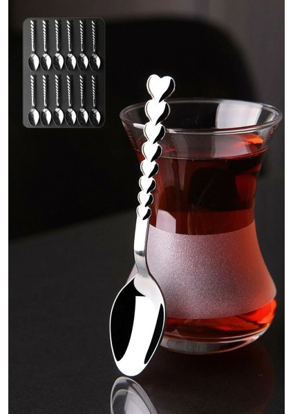 Luxury Kalpli Çay Kaşığı 12 Adet (Paslanmaz Çelik) 1 Adet