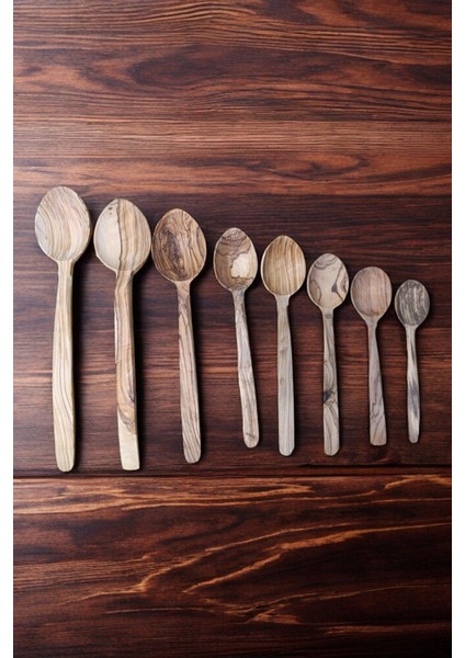 Luxury Zeytin Ağacı Kaşık Seti (9 Boy) , Zeytin Ağacı El Yapımı Kaşık, Çeyizlik Kaşık Seti, Ahşap Kaşık 1 Adet
