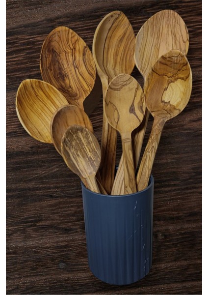 Luxury Zeytin Ağacı Kaşık Seti (9 Boy) , Zeytin Ağacı El Yapımı Kaşık, Çeyizlik Kaşık Seti, Ahşap Kaşık 1 Adet