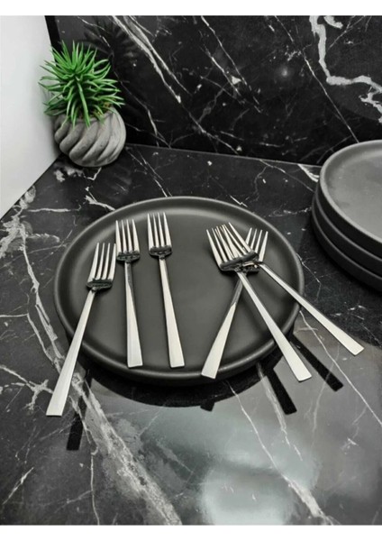 Luxury 6 Lı Yemek Çatalı Lüx Düz Model (Paslanmaz Çelik) 1 Adet fiyatları