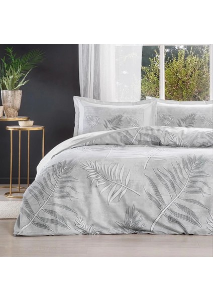 Özdilek Çift Kişilik Ranforce Nevresim Takımı Frunze Gri