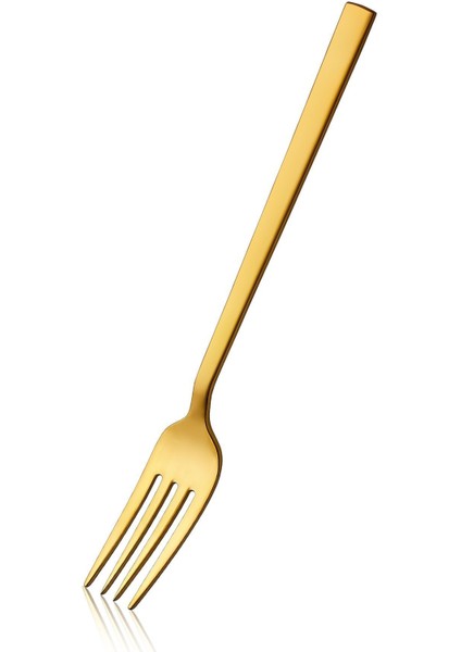 Luxury Klas Titanyum Mat Gold 12 Adet Tatlı Çatalı 18/10 Paslanmaz Çelik 2,5 mm 1 Adet