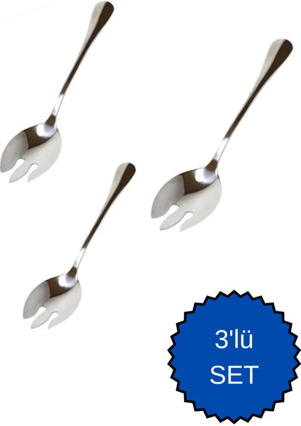 Luxury 3 Adetçelik Servis Çatalı 18 cm Paslanmaz Çelik, Boyuta Dikkat 1 Adet