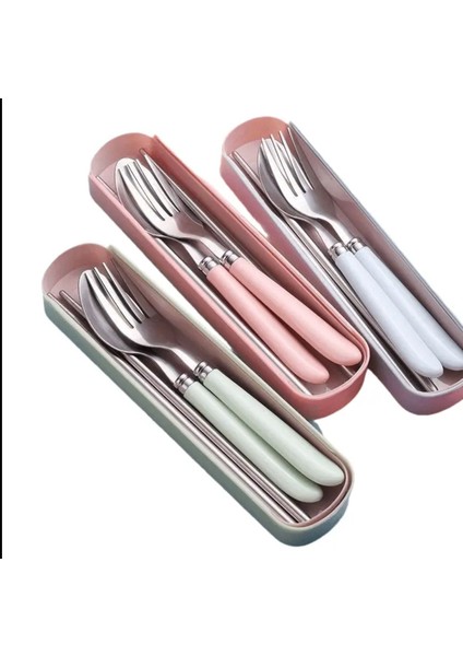 Luxury Çocuklar Için Çatal Kaşık Chopstick Yeş 1 Adet
