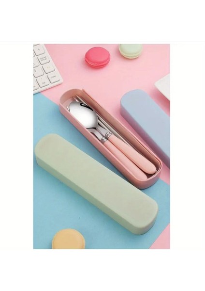 Luxury Çocuklar Için Çatal Kaşık Chopstick Yeş 1 Adet