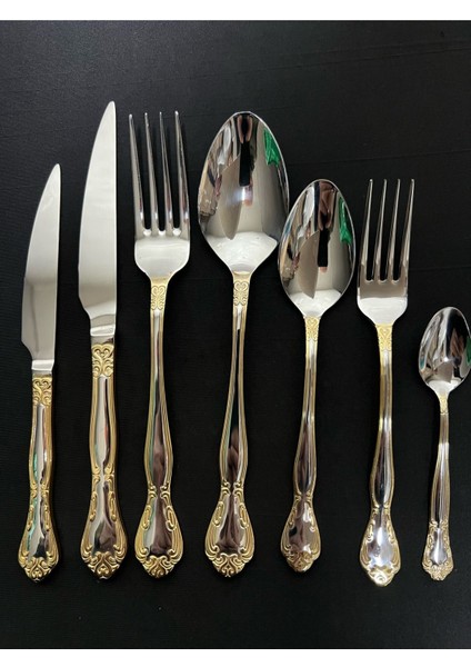 Luxury Dmr Life Milano Gold 12 Kişilik 89 Parça Kaşık Takımı Kutulu 1 Adet