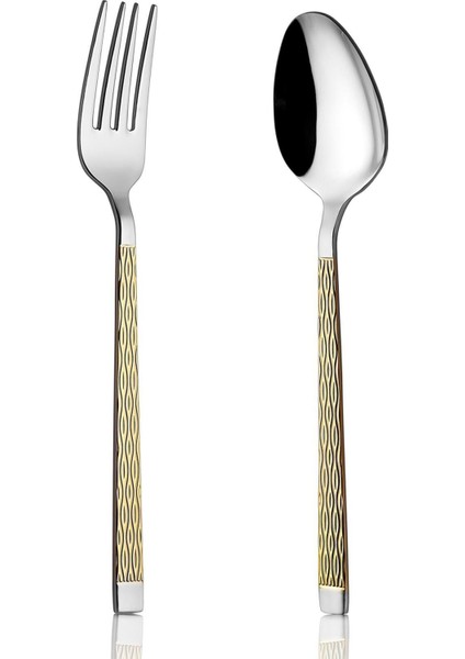 Luxury Pera Gold 30 Parça Çatal Kaşık Takımı 18/10 Paslanmaz Çelik 1 Adet modelleri