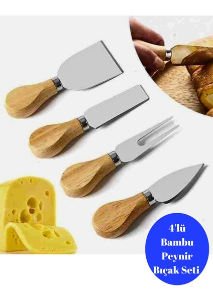 Luxury 10 Parça 6 Adet Mini Bambu Tereyağ Recel Bıçağı 4 Adet Peynir Bıçak Seti 1 Adet