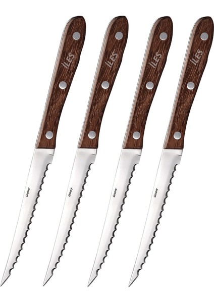 Luxury Groovy Gül Saplı Steak Bıçak 4 Adet 1 Adet