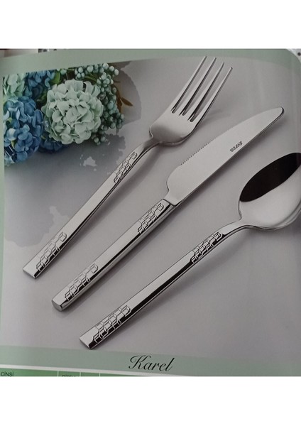 Luxury Çelik Karel 60 Prç. Kutulu Çatal Kaşık Takımı Seti 1 Adet