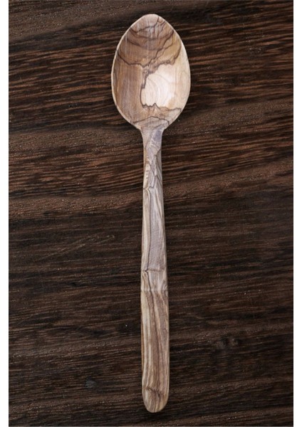Luxury 15 cm Zeytin Kaşık, Zeytin Ağacı El Yapımı Kaşık, Çeyizlik Kaşık Set, Ahşap Kaşık 1 Adet