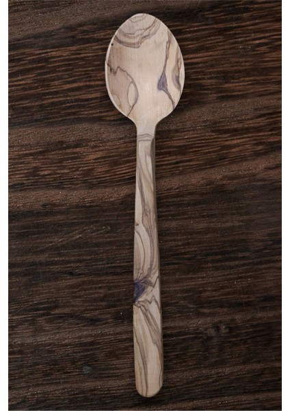 Luxury 15 cm Zeytin Kaşık, Zeytin Ağacı El Yapımı Kaşık, Çeyizlik Kaşık Set, Ahşap Kaşık 1 Adet