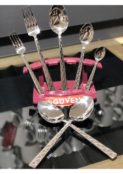 Luxury Köşem 12 Kişilik Çatal Kaşık Seti 1 Adet