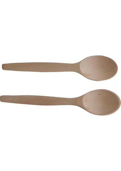 Luxury 2'li Kayın Yemek Gereçleri El Yapımı Tahta Kaşık (27CM) Cilasız Orta Boy Ahşap Tencere Kaşığı 1 Adet