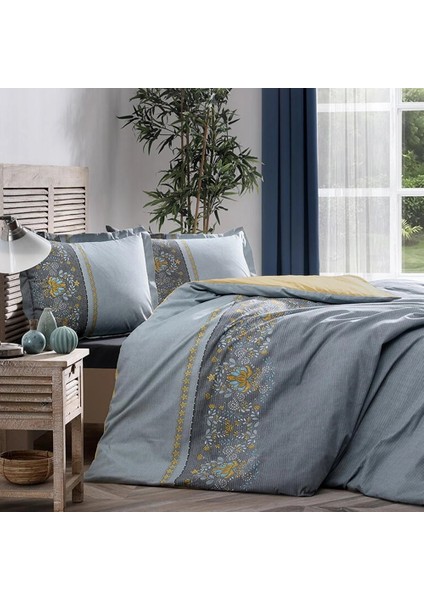 Özdilek Çift Kişilik Ranforce Nevresim Takımı Brodats Antrasit