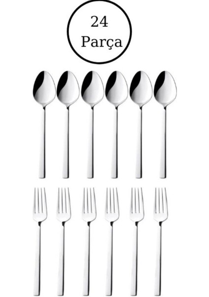 Luxury Dil Tuana 24 Parça Yemek Seti 12 Yemek Kaşik 12 Yemek Çatal 1 Adet