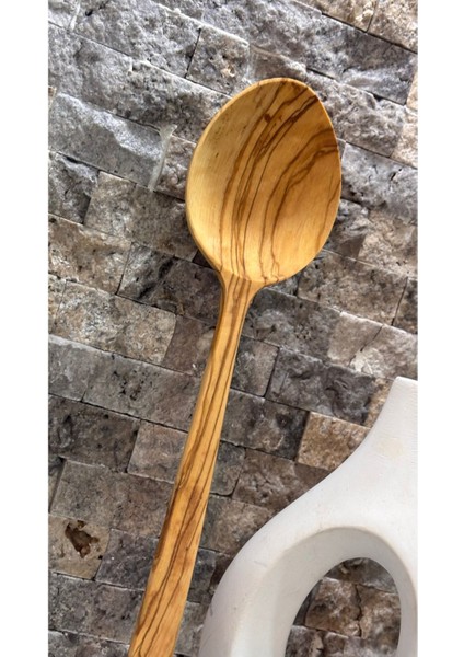 Luxury Arin Homteks Den Zeytin Ağaçından El Yapımı 1 Parça Tahta Kaşık Doldurma Kaşığı (G: 7cm U: 29CM ) 1 Adet