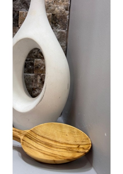 Luxury Arin Homteks Den Zeytin Ağaçından El Yapımı 1 Parça Tahta Kaşık Doldurma Kaşığı (G: 7cm U: 29CM ) 1 Adet