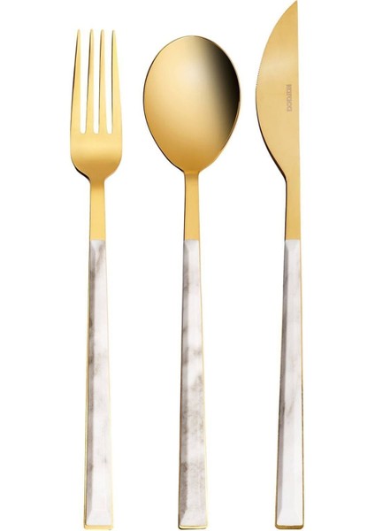 Luxury Arete 18 Parça 6 Kişilik Çatal Kaşık Bıçak Takımı Gold 1 Adet fırsatları