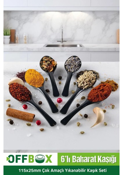 Luxury 6 Adet Baharat Kaşığı Kahvaltılık Baharatlık Kaşığı Kaşık Seti Bk-06 1 Adet