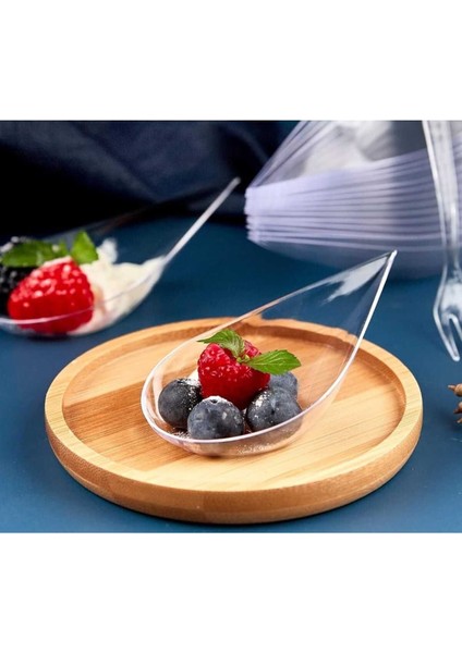 Luxury Sunumluk & Ikramlık & Kahve Yanı & Damla Kaşık Şeffaf 12 Adet 1 Adet