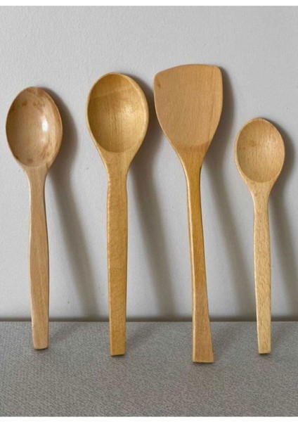 Luxury 4'lü ''bambu'' Yemek Gereçleri 4 Boy Bambu Kaşık Tahta Kaşık (23 Cm.-28 CM.-32CM.) 1 Adet