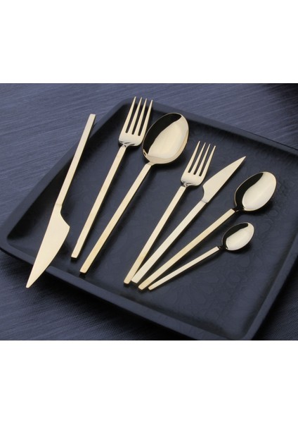 Luxury Dmr Life Elmas Golt 42 Prç Kaşık Çatal Set 1 Adet