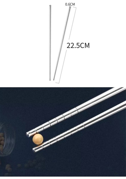 Luxury 5 Çift Metal Chopstick Paslanmaz Çelik Çin Çubuğu Yemek Çubukları ( 10 Adet ) 1 Adet