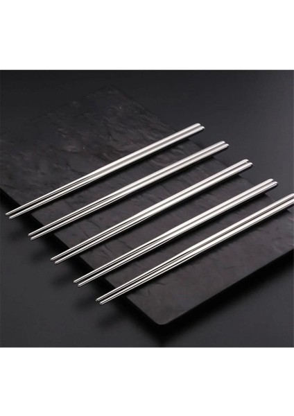 Luxury 5 Çift Metal Chopstick Paslanmaz Çelik Çin Çubuğu Yemek Çubukları ( 10 Adet ) 1 Adet