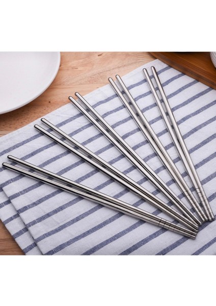 Luxury 5 Çift Metal Chopstick Paslanmaz Çelik Çin Çubuğu Yemek Çubukları ( 10 Adet ) 1 Adet