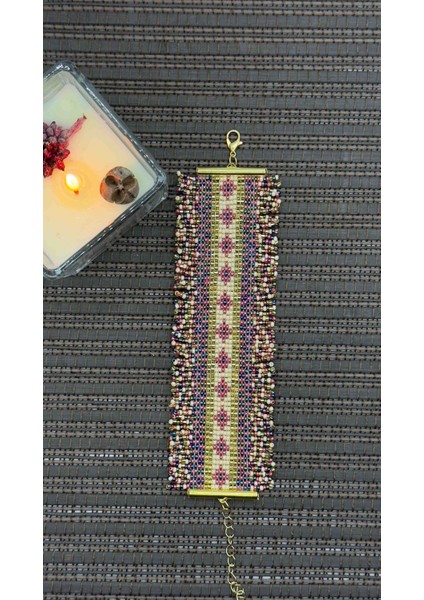 Bohem Renkli Kum Boncuk Handmade Tasarım Bileklik