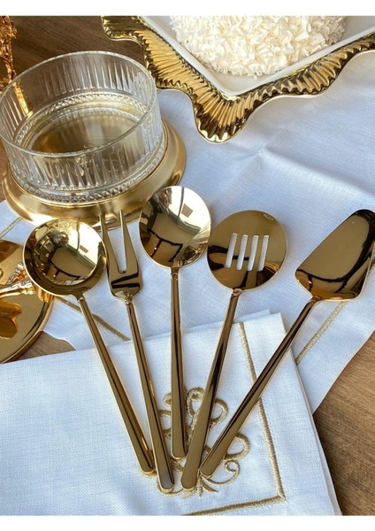 Luxury Allegra Gold 5 Parça Sosluk Kepçe Seti 1 Adet