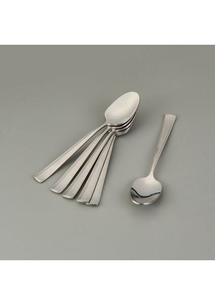 Luxury Katre Sade 6'lı Çay Kaşığı - Gri - 11 cm 1 Adet
