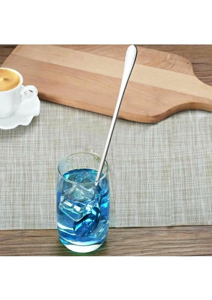 Luxury Kokteyl Cezve Kaşığı Krom 22 Cm, Mocca Latte Kaşığı, Paslanmaz Uzun Kaşık 1 Adet fırsatları