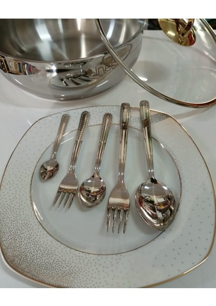 Luxury 18/10 Paslanmaz Çelik Kaşık Seti 60 Parça 1 Adet