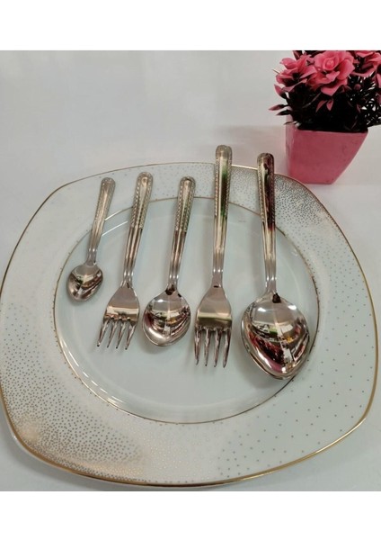 Luxury 18/10 Paslanmaz Çelik Kaşık Seti 60 Parça 1 Adet fırsatları