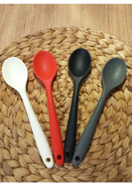 Luxury 20 cm Küçük Boy Ultra Sert Uçlu Yüksek Isıya Dayanıklı Silikon Servis Kaşığı 1 Adet 1 Adet
