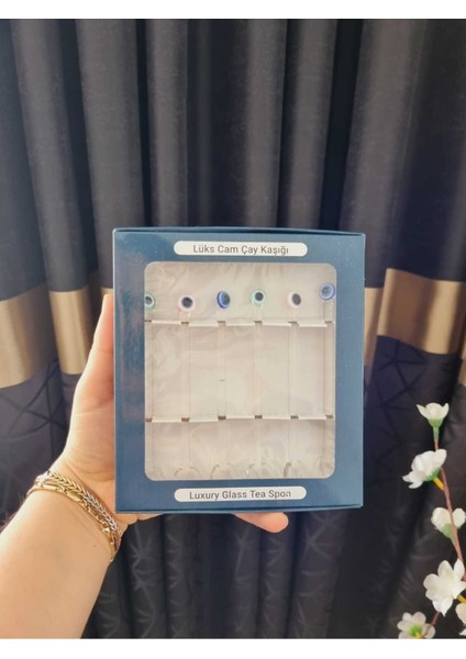 Luxury Cam Çay Kaşığı Nazar Boncuklu 6 Lı 1 Adet fiyatları