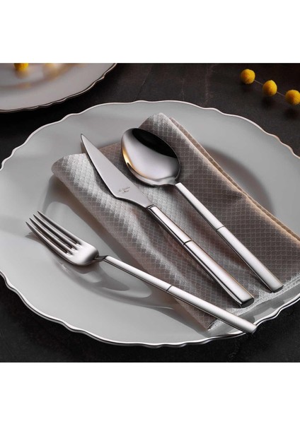 Luxury Gusto Prestige Mat 89 Parça 12 Kişilik Çatal Kaşık Bıçak Takımı 1 Adet