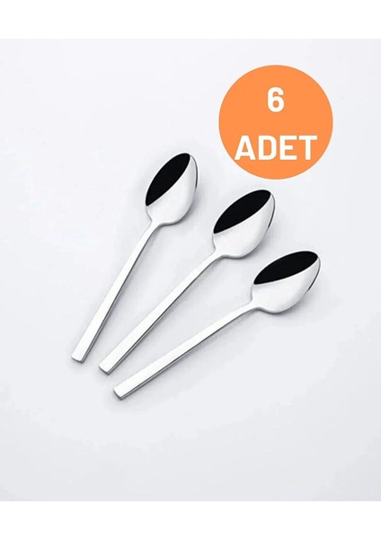Luxury Çay Kaşığı 6 Adet Çubuk Model (Paslanmaz Çelik) 1 Adet