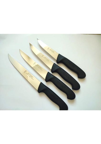 Luxury 4 Adet Solingen Kasap Bıçağı (21CM+18CM+15CM+13CM ) Siyah 1 Adet