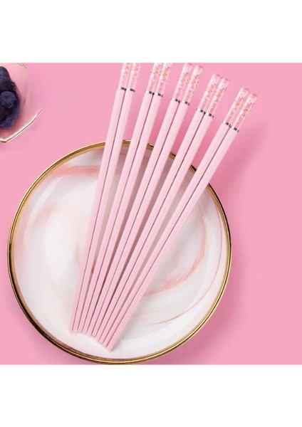 Luxury Pembe Renkli Sakura Desenli Chopstick (1 Çift) 1 Adet