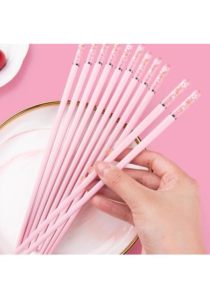 Luxury Pembe Renkli Sakura Desenli Chopstick (1 Çift) 1 Adet